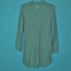 Distressed sweater dress